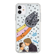 Load image into Gallery viewer, I Love You I Know Han and Leia with Millennium Falcon Phone Case iPhone 11