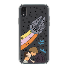 Load image into Gallery viewer, I Love You I Know Han and Leia with Millennium Falcon Phone Case iPhone XR