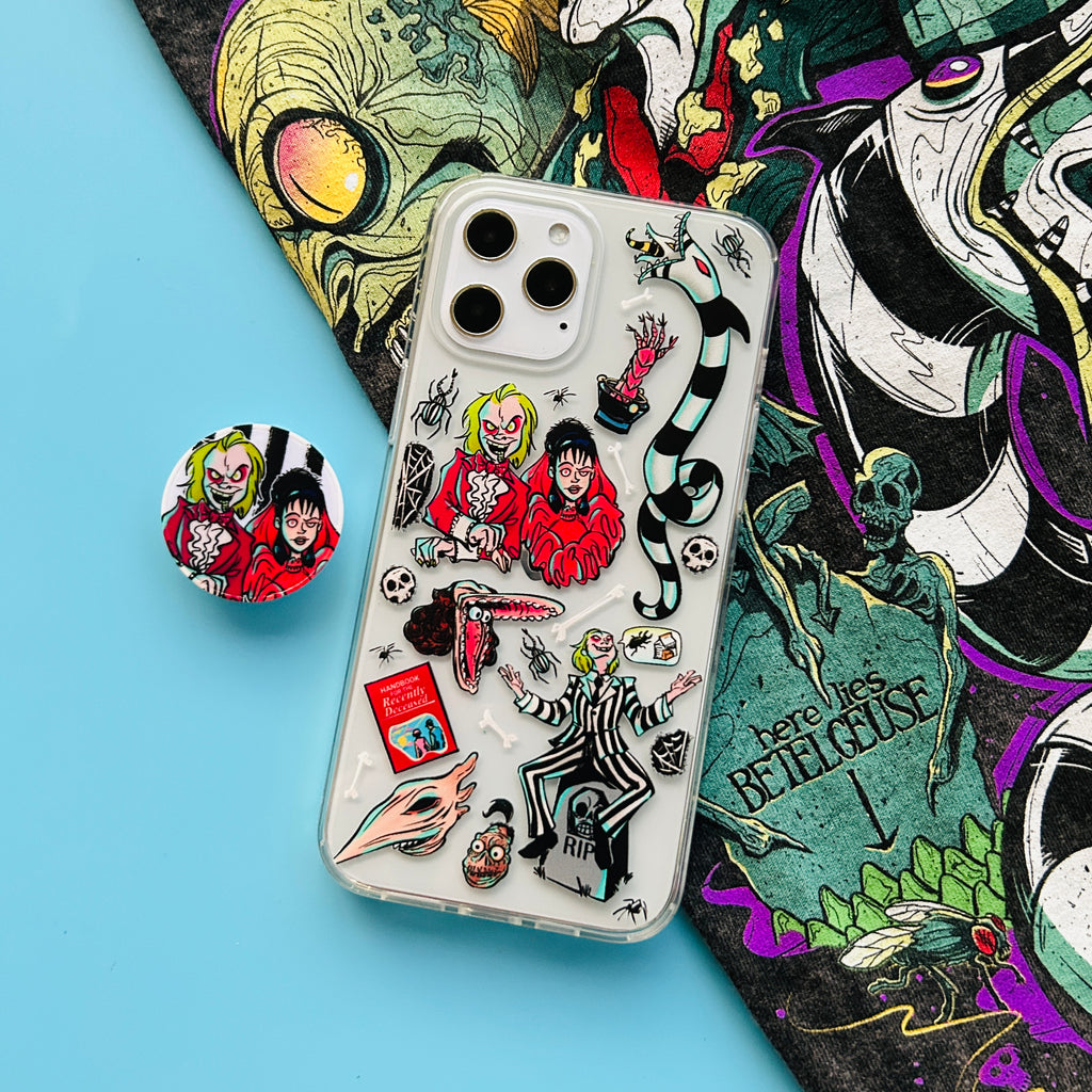Beetlejuice Shirt with phone case and matching phone grip