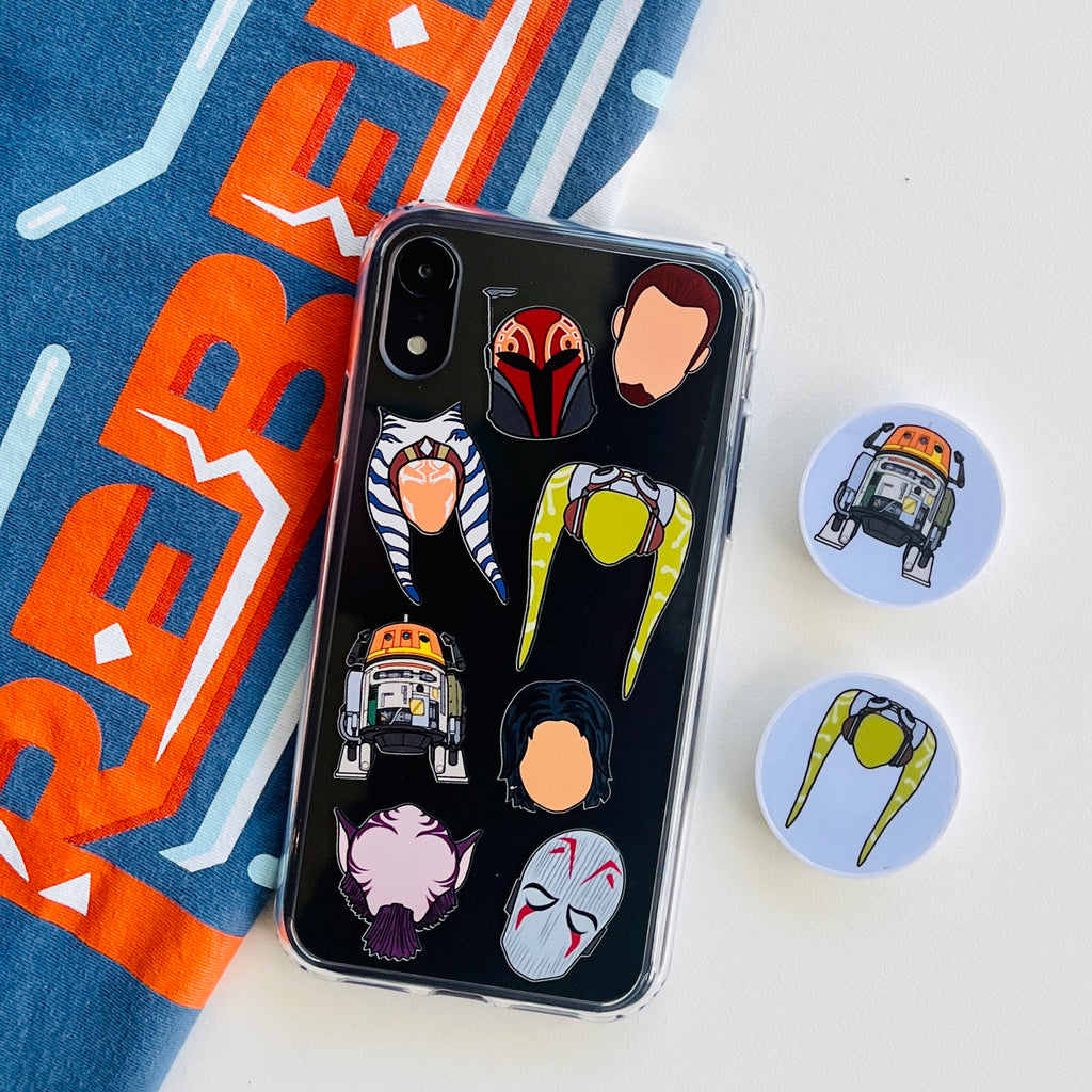 Wonder of a Kind Motley Crew Phone Case and matching phone grip  with rebels star wars shirt
