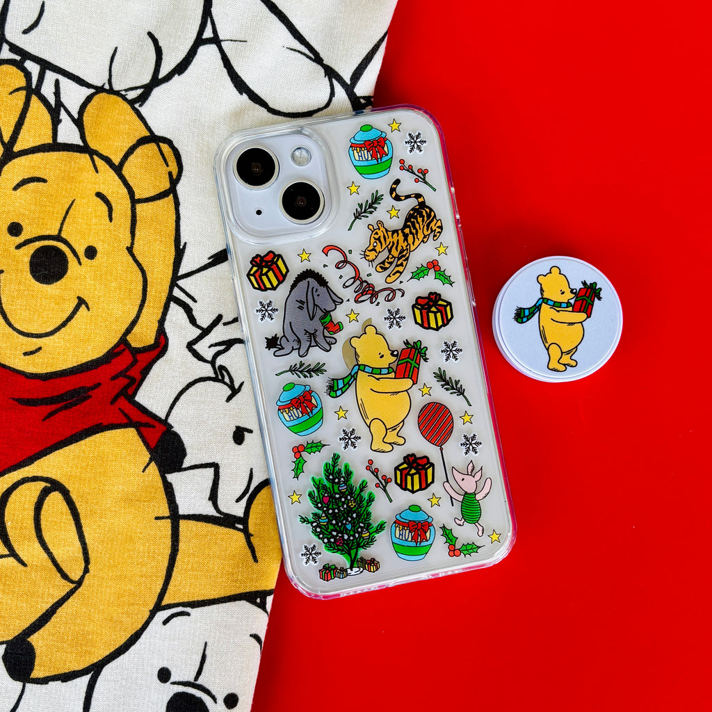 Hunny Christmas Phone Case and Matching Phone Grip with Winnie the Pooh Sweatshirt