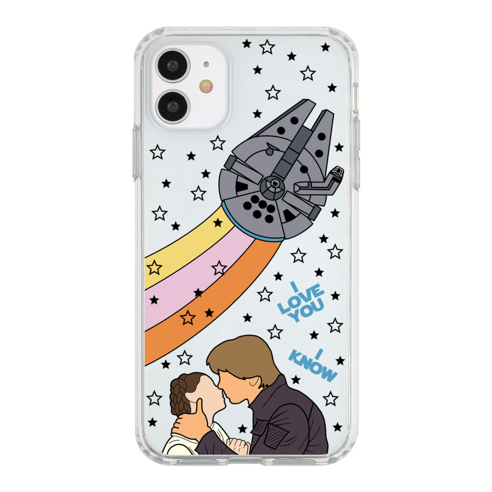 I Love You I Know Han and Leia with Millennium Falcon Phone Case iPhone 11