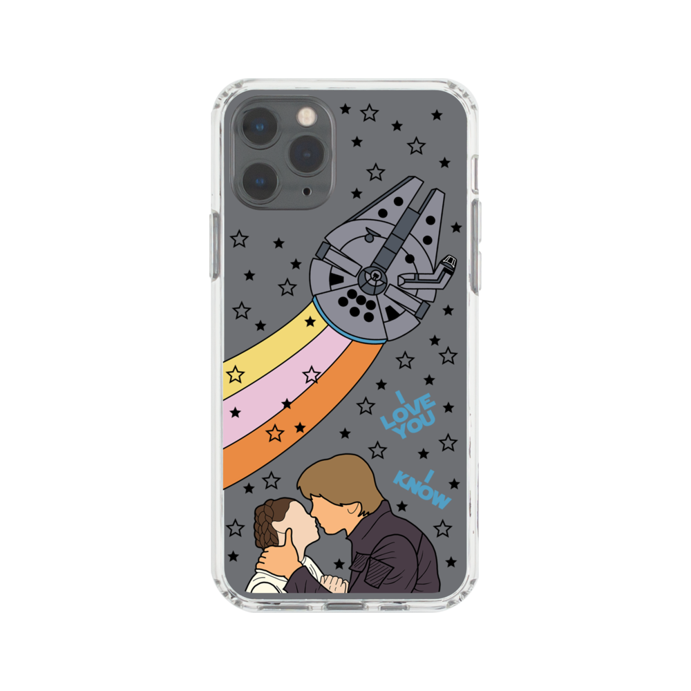 I Love You I Know Han and Leia with Millennium Falcon Phone Case iPhone 11 Pro