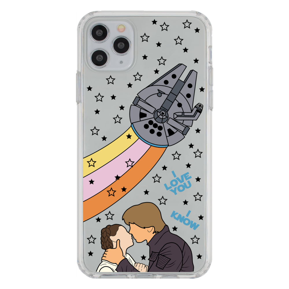 I Love You I Know Han and Leia with Millennium Falcon Phone Case iPhone 11 Pro Max