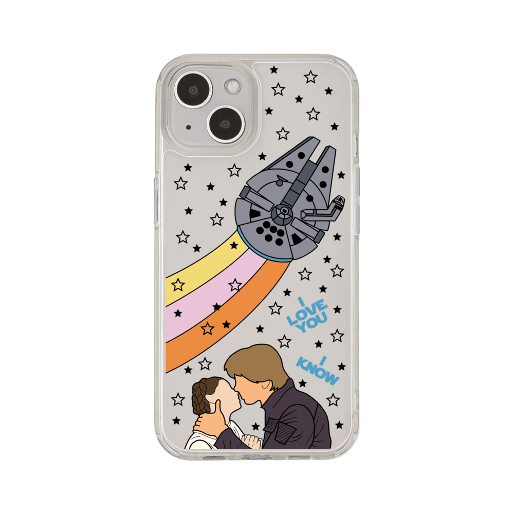 I Love You I Know Han and Leia with Millennium Falcon Phone Case iPhone 13