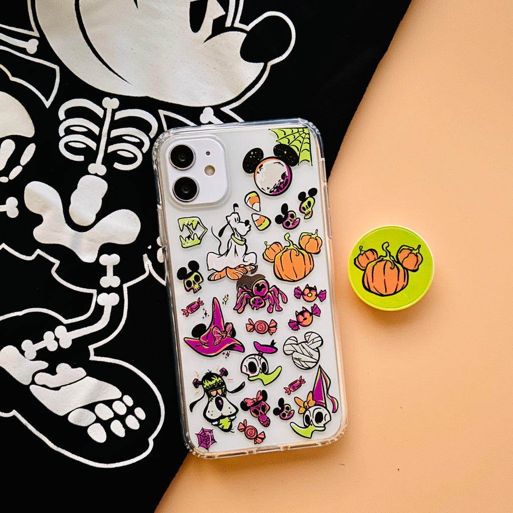 Mickey Skeleton Shirt with Boo Crew Phone Case and matching phone grip