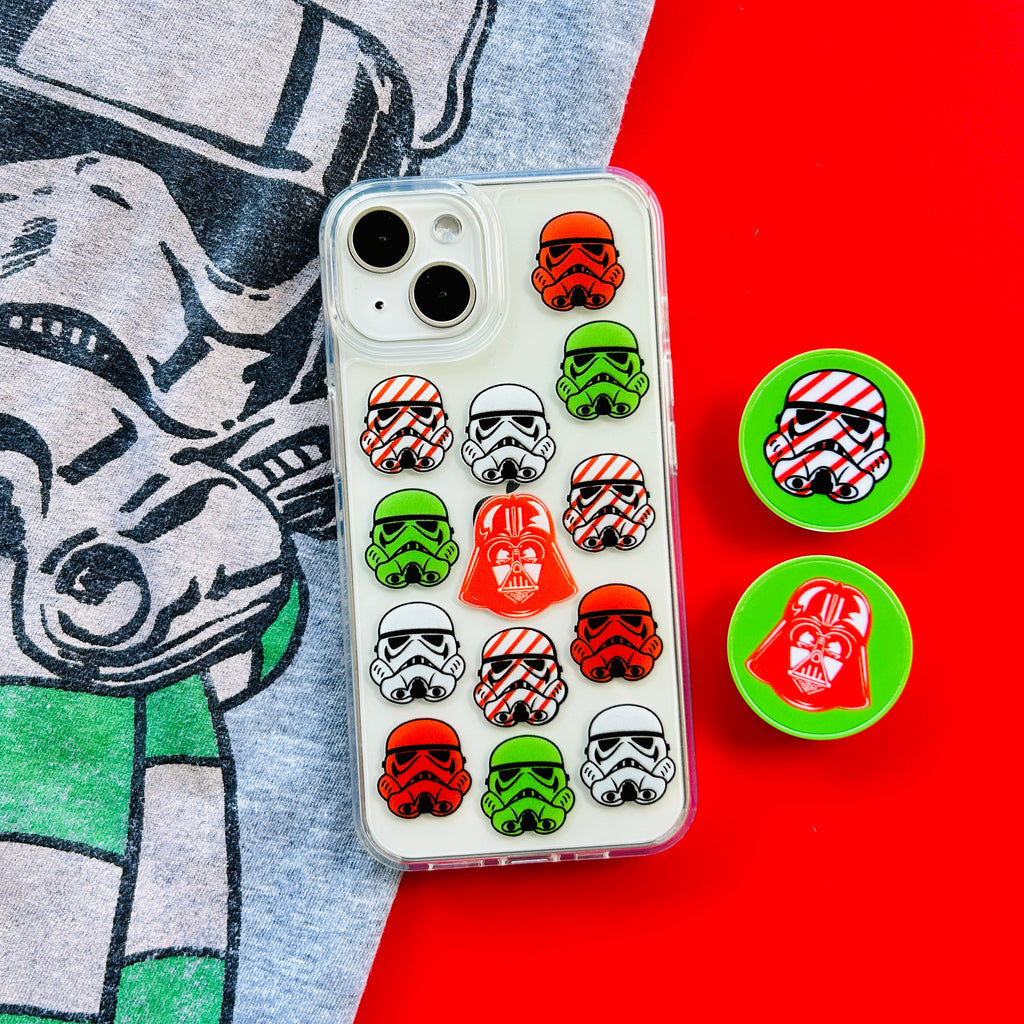 Stormtrooper shirt with Holiday Troop phone case and matching phone grip