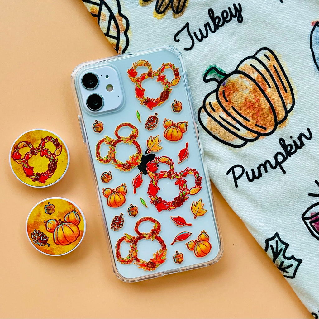Fall Magic Phone Case with matching Phone Grip and Mickey Pumpkin shirt