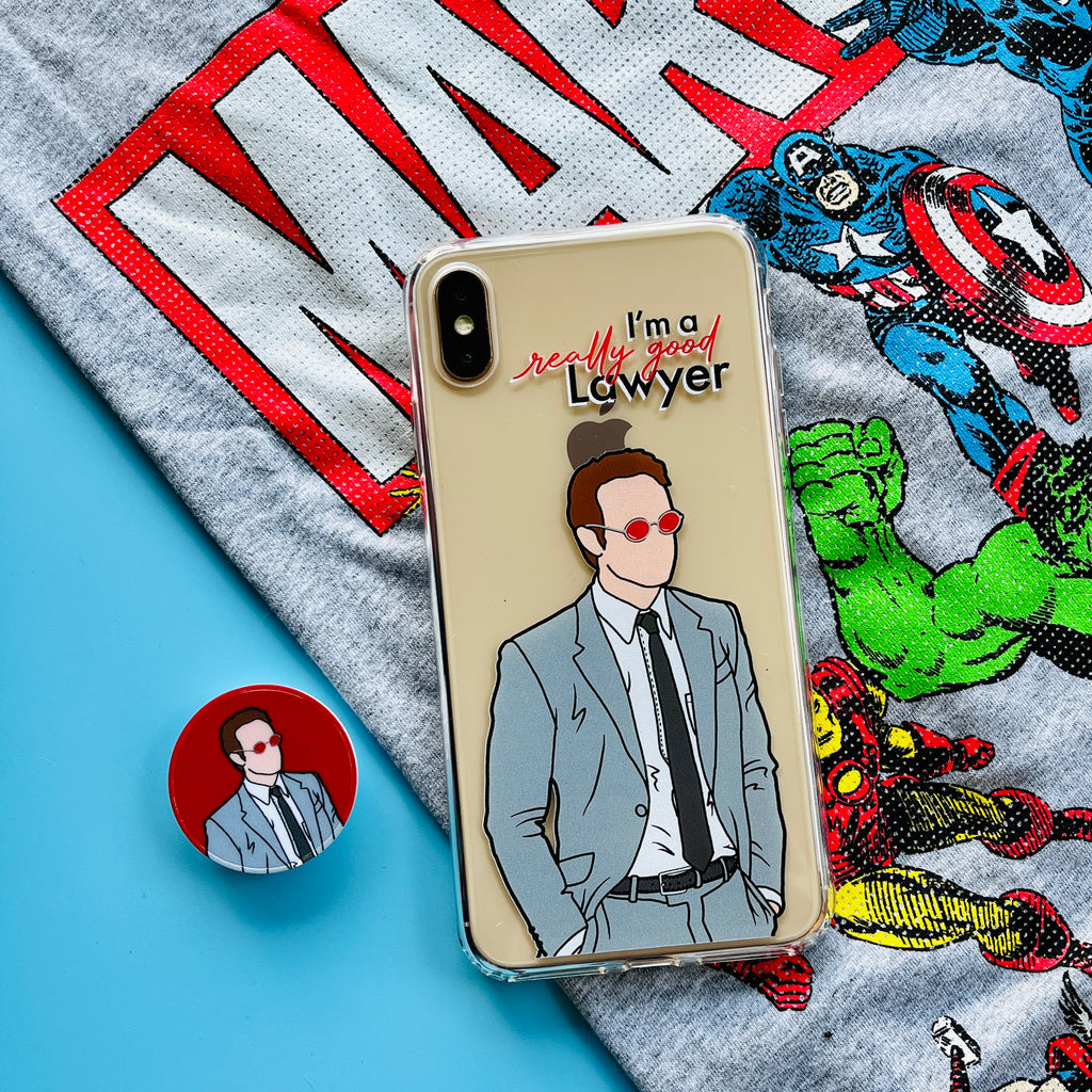 Daredevil Phone case and matching Phone Grip with Marvel t-shirt