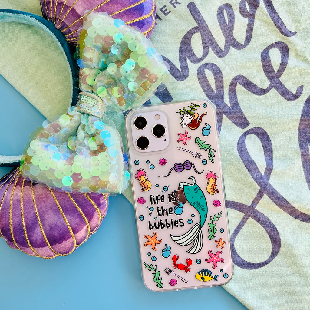 Little Mermaid shirt with Ariel minnie mouse ears and Mermaid Princess phone case.