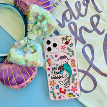 Load image into Gallery viewer, Little Mermaid shirt with Ariel minnie mouse ears and Mermaid Princess phone case.