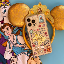 Load image into Gallery viewer, Beauty and the Beast shirt with belle minnie mouse ears and Beauty phone case.