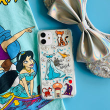 Load image into Gallery viewer, Arabian Princess Phone Case with Aladdin and Jasmine t-shirt and minnie ears