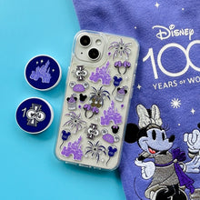 Load image into Gallery viewer, 100th Celebration Phone Case and matching phone grip with purple disney 100 sweatshirt
