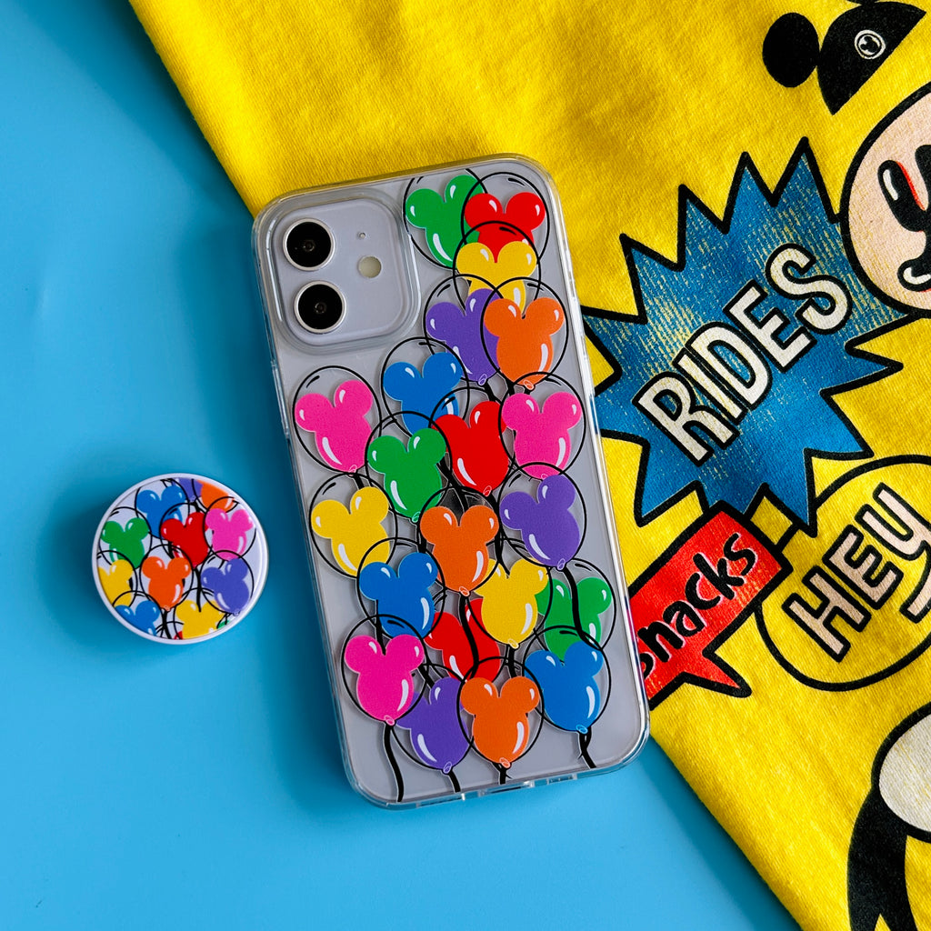 Bunch 'o Balloons Phone Case with matching phone grip and yellow Disney t-shirt