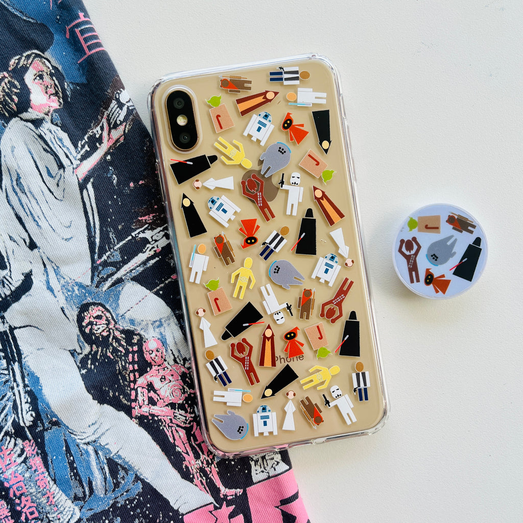 Wonder of a Kind Itsy-Bits SW Phone Case and matching phone grip with vintage star wars shirt