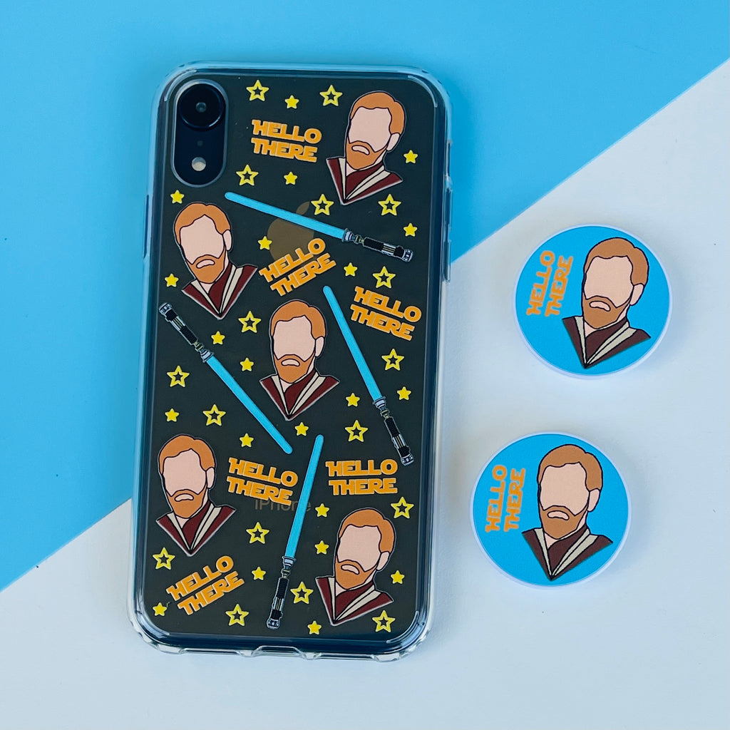 Hello There Jedi Phone Case and Matching Phone Grip